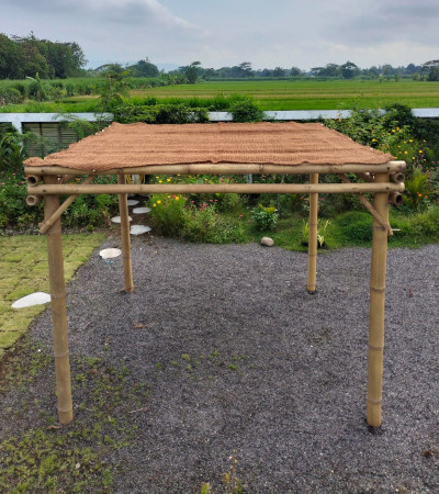 Bamboo Pergola with Coconut Husk Shade